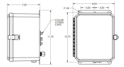 AirBOSS Multi-Valve Box dimensional drawing