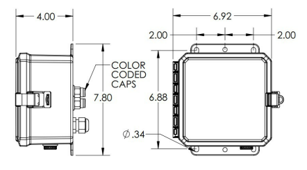 AirBOSS Single-Valve Box dimensional drawing