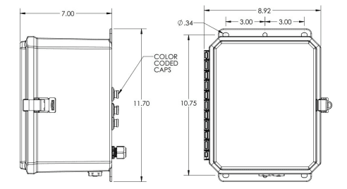 AirBOSS Multi-Valve Box dimensional drawing